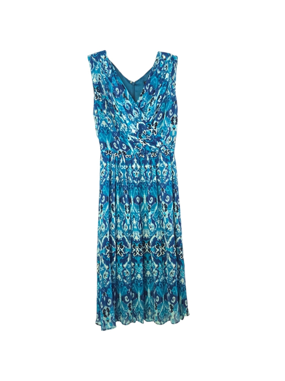 NWT Brooks Brothers | 100% Silk Sleeveless Blue Watercolor Floral Dress | Size 0